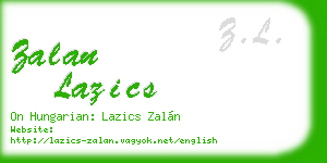 zalan lazics business card