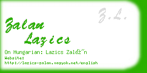 zalan lazics business card